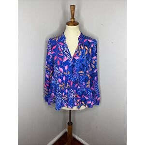 Lilly Pulitzer Sarita Silk Long Sleeve Blouse Top Sz 6